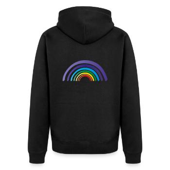 rainbow chakren - Unisex Premium Bio Zip Hoodie - Schwarz - Hinten - Nico (187cm)