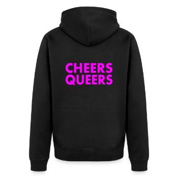 Cheers queers - Veste à capuche bio Premium Unisexe - noir - Dos - Nico (187cm)