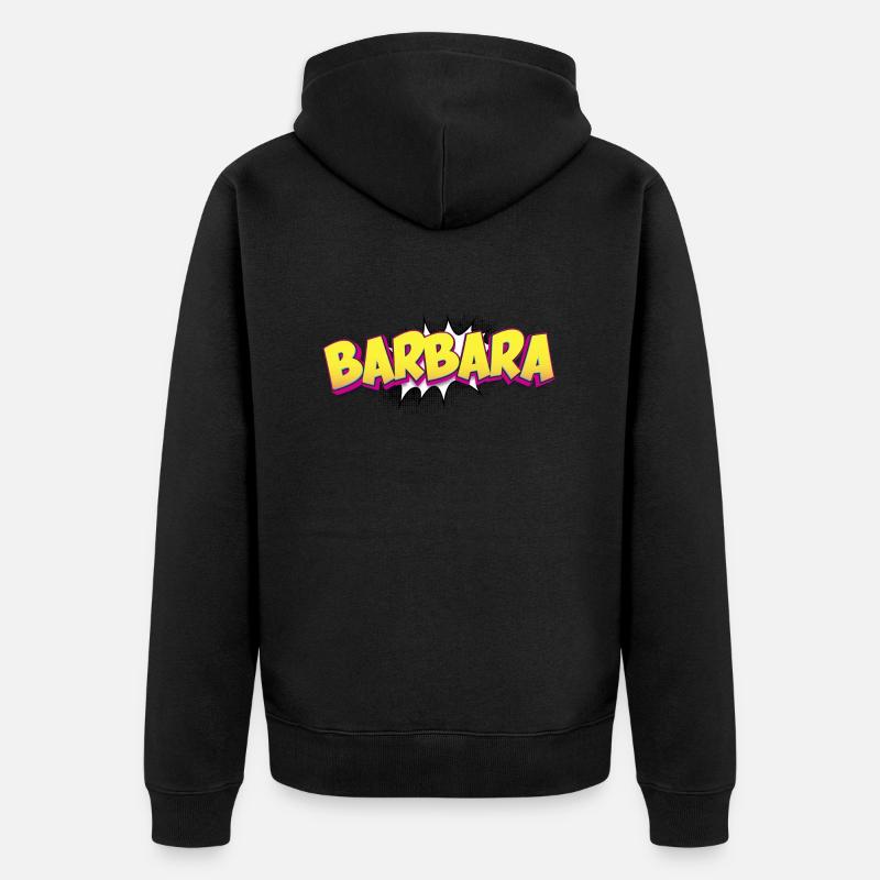Barbara benutzerdefinierter Name Comic-Stil Pop-Art, - Unisex Premium Bio Zip Hoodie - Schwarz