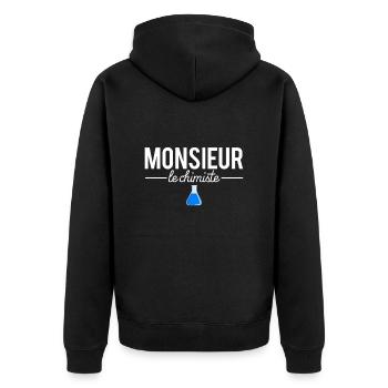 Monsieur le chimiste blague chimie humour - Veste à capuche bio Premium Unisexe - noir - Dos - Nico (187cm)