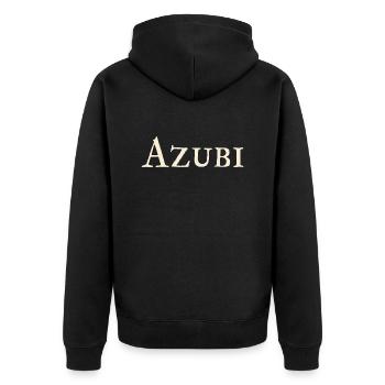 Azubi - Unisex Premium Bio Zip Hoodie - Schwarz - Hinten - Nico (187cm)