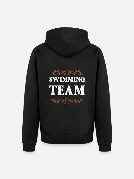 Swimming Team - Unisex Premium Organic Zip Hoodie - black