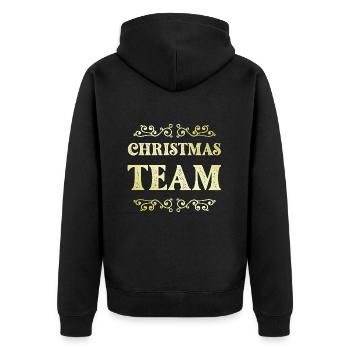 Christmas Team - Unisex Premium Organic Zip Hoodie - black - Back - Nico (187cm)