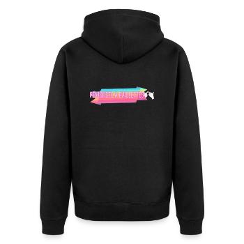 feministe a paillettes - Veste à capuche bio Premium Unisexe - noir - Dos - Nico (187cm)