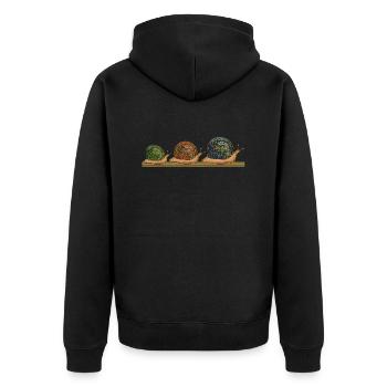 Schnecken - Unisex Premium Bio Zip Hoodie - Schwarz - Hinten - Nico (187cm)