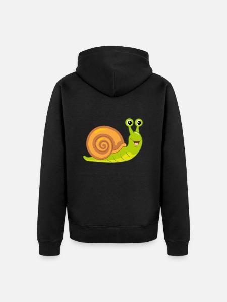 Funny smiling snail - Unisex Premium Organic Zip Hoodie - black