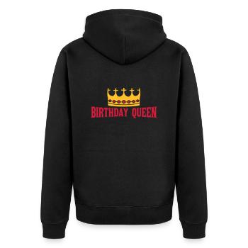 Birthday Queen Party Logo - Unisex Premium Bio Zip Hoodie - Schwarz - Hinten - Nico (187cm)