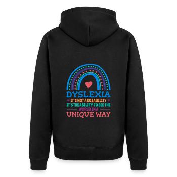 Dyslexie Conscience Dyslexie Dyslexie - Veste à capuche bio Premium Unisexe - noir - Dos - Nico (187cm)