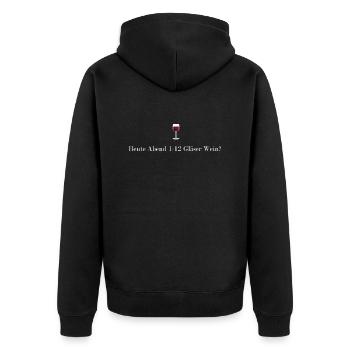 Heute Abend 1-12 Gläser Wein? - Unisex Premium Bio Zip Hoodie - Schwarz - Hinten - Nico (187cm)