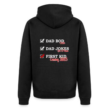 Neuer Vater lustige Schwangerschaftsankündigung Vatertag - Unisex Premium Bio Zip Hoodie - Schwarz - Hinten - Nico (187cm)