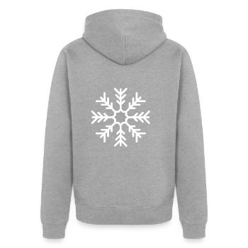 Flocon de neige - Veste à capuche bio Premium Unisexe - gris chiné - Dos - Nico (187cm)