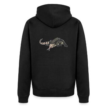 Tegu Eidechse Reptil Herpetologe - Unisex Premium Bio Zip Hoodie - Schwarz - Hinten - Nico (187cm)