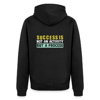 success is not an activity but a process - Unisex Premium Organic Zip Hoodie - black - Back - Nico (187cm)