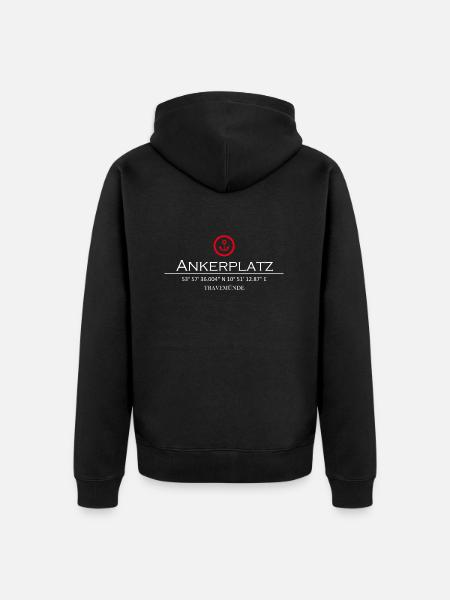 Ankerplatz Travemünde - Unisex Premium Bio Zip Hoodie - Schwarz