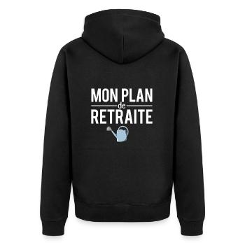 Mon plan de retraite meilleur jardinier humour - Veste à capuche bio Premium Unisexe - noir - Dos - Nico (187cm)