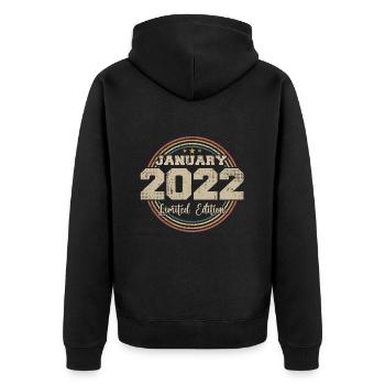 Les légendes sont nées en janvier 2022 - Veste à capuche bio Premium Unisexe - noir - Dos - Nico (187cm)