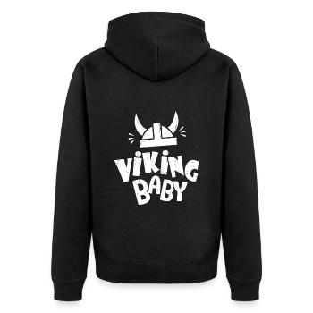 vikinger baby bébé danemark suéde norvége finlande - Veste à capuche bio Premium Unisexe - noir - Dos - Nico (187cm)