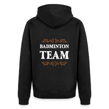 Équipe de badminton - Veste à capuche bio Premium Unisexe - noir - Dos - Nico (187cm)