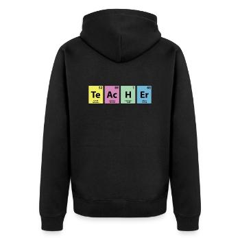Lehrer-Element - Unisex Premium Bio Zip Hoodie - Schwarz - Hinten - Nico (187cm)