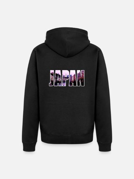 JAPAN Cherry Blossom Sakura - Unisex Premium Organic Zip Hoodie - black