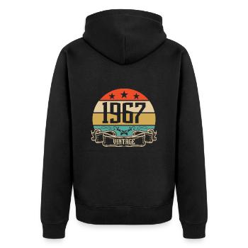 1967 Vintage Geburtstag Retro Classic - Unisex Premium Bio Zip Hoodie - Schwarz - Hinten - Nico (187cm)
