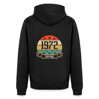 1972 Vintage Geburtstag Retro Classic - Unisex Premium Bio Zip Hoodie - Schwarz - Hinten - Nico (187cm)