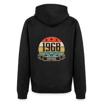 1968 Vintage Birthday Retro Classic - Veste à capuche bio Premium Unisexe - noir - Dos - Nico (187cm)