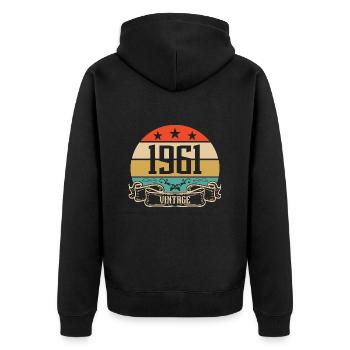 1961 Vintage Birthday Retro Classic - Veste à capuche bio Premium Unisexe - noir - Dos - Nico (187cm)