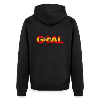 Fußball Spanien Tor - Unisex Premium Bio Zip Hoodie - Schwarz - Hinten - Nico (187cm)