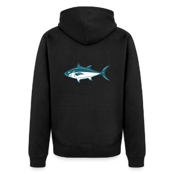 Meerestiere - Unisex Premium Bio Zip Hoodie - Schwarz - Hinten - Nico (187cm)