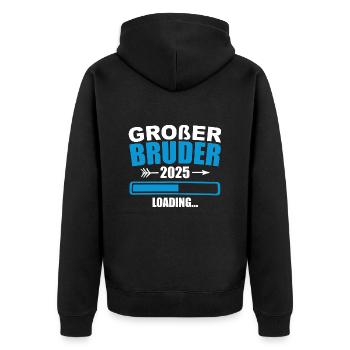 Ich werde Großer Bruder 2025 - Veste à capuche bio Premium Unisexe - noir - Dos - Nico (187cm)