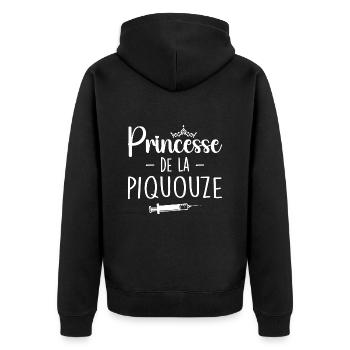 Princesse De La Piquouze - Veste à capuche bio Premium Unisexe - noir - Dos - Nico (187cm)