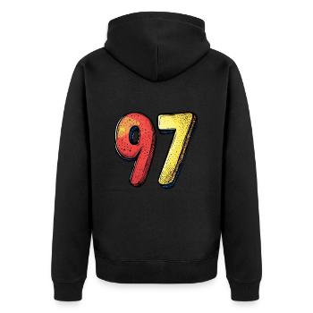97 Number Colorful - Unisex Premium Organic Zip Hoodie - black - Back - Nico (187cm)