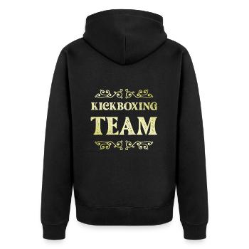 Kickboxing Team - Unisex Premium Organic Zip Hoodie - black - Back - Nico (187cm)