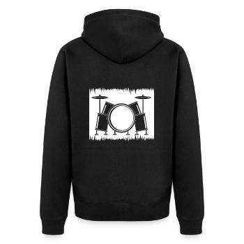 Cadeaux de batteur de batterie - Veste à capuche bio Premium Unisexe - noir - Dos - Nico (187cm)