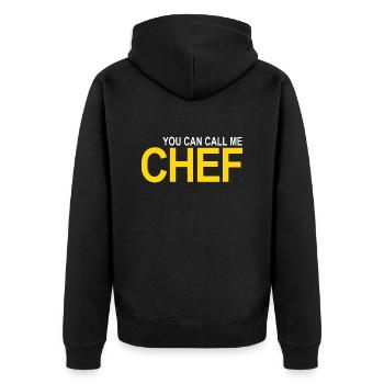 Call me Chef - Unisex Premium Organic Zip Hoodie - black - Back - Nico (187cm)