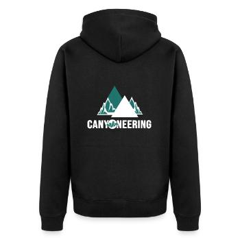 canyoning canyoneering mountains riveraction - Unisex Premium Organic Zip Hoodie - black - Back - Nico (187cm)