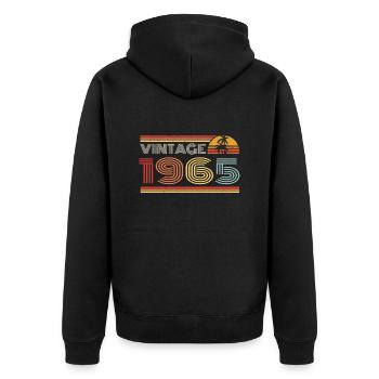 1965 Limited Edition Geburtstag Outfit 1965 vintag - Unisex Premium Bio Zip Hoodie - Schwarz - Hinten - Nico (187cm)