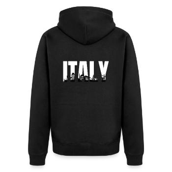 City of Italy - Unisex Premium Organic Zip Hoodie - black - Back - Nico (187cm)