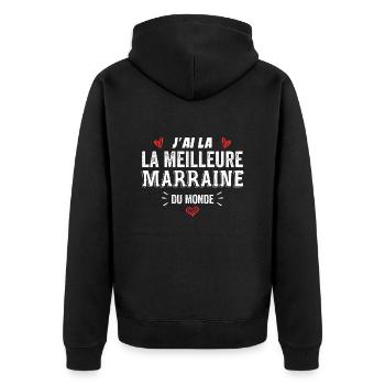 J'ai La Meilleure Marraine Du Monde - Veste à capuche bio Premium Unisexe - noir - Dos - Nico (187cm)