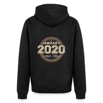 Les légendes sont nées en janvier 2020 - Veste à capuche bio Premium Unisexe - noir - Dos - Nico (187cm)