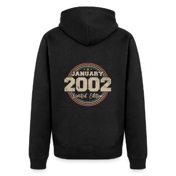 Les légendes sont nées en janvier 2002 - Veste à capuche bio Premium Unisexe - noir - Dos - Nico (187cm)