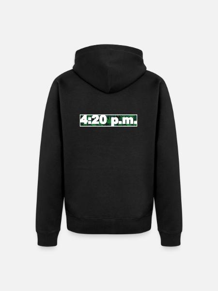 4:20 pm, 420 - Unisex Premium Organic Zip Hoodie - black