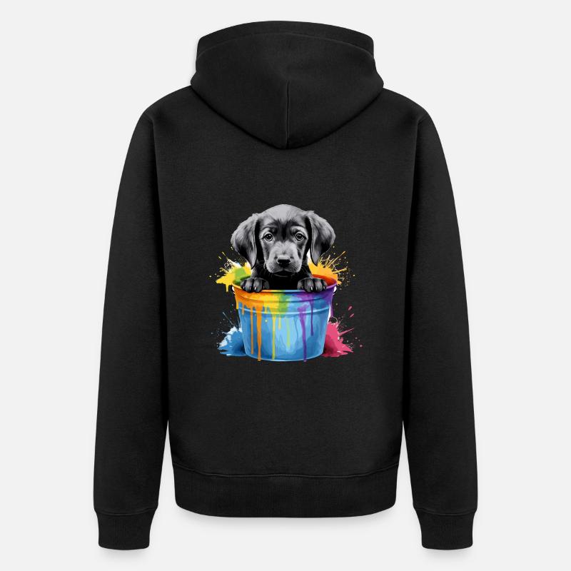 Labrador Hund Hunderasse - Unisex Premium Bio Zip Hoodie - Schwarz