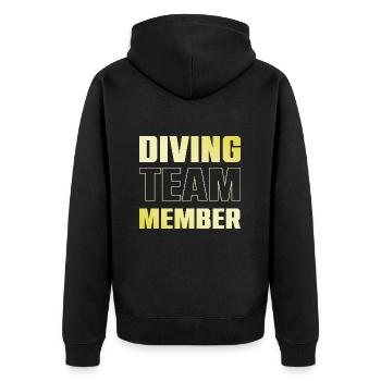 Diving Team - Unisex Premium Organic Zip Hoodie - black - Back - Nico (187cm)