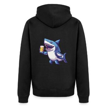 Bière Hai Pixel - Veste à capuche bio Premium Unisexe - noir - Dos - Nico (187cm)