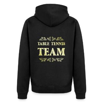Table Tennis Team - Unisex Premium Bio Zip Hoodie - Schwarz - Hinten - Nico (187cm)
