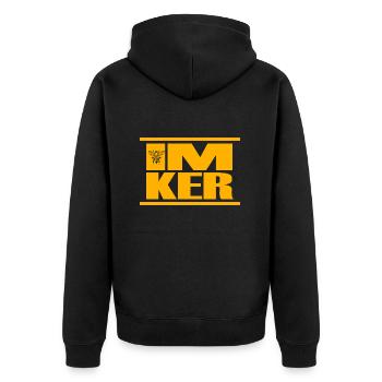 imker honigdealer let it bee - Unisex Premium Bio Zip Hoodie - Schwarz - Hinten - Nico (187cm)