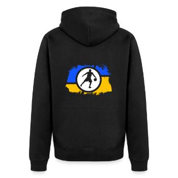 basketball basketballer dunking-king - Unisex Premium Organic Zip Hoodie - black - Back - Nico (187cm)