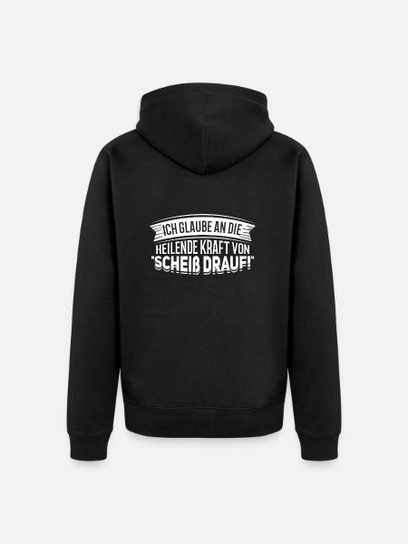 "..." - Spruch Statement Fun Sarkasmus - Unisex Premium Bio Zip Hoodie - Schwarz